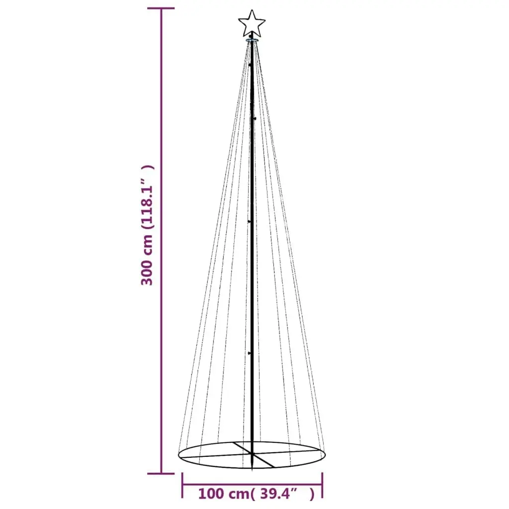 Christmas Cone Tree Blue 310 LEDs 100x300 cm 343492