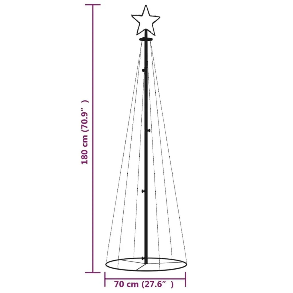 Christmas Cone Tree Cold White 108 LEDs 70x180 cm 343487