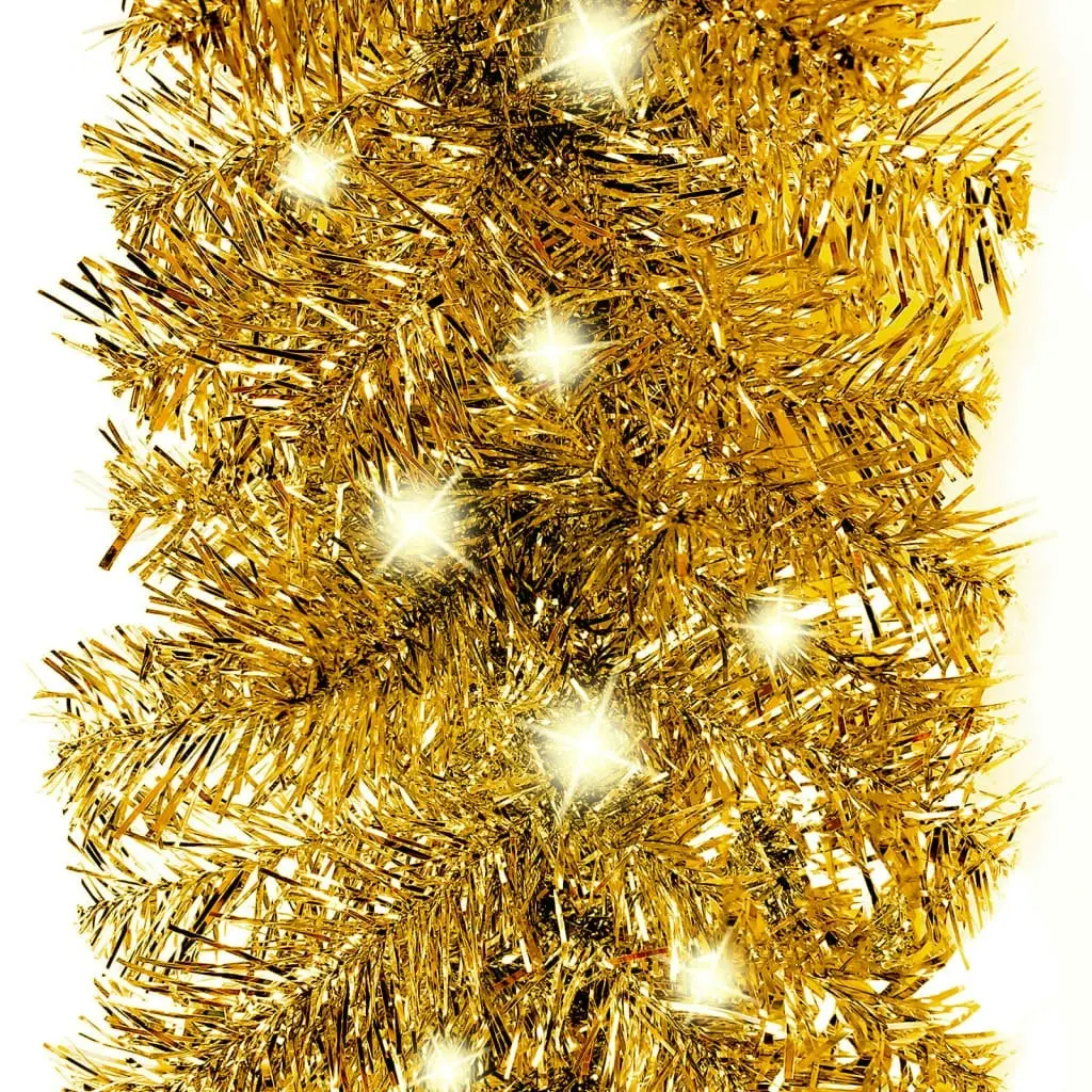 Christmas Garland with LED Lights 20 m Gold 329203