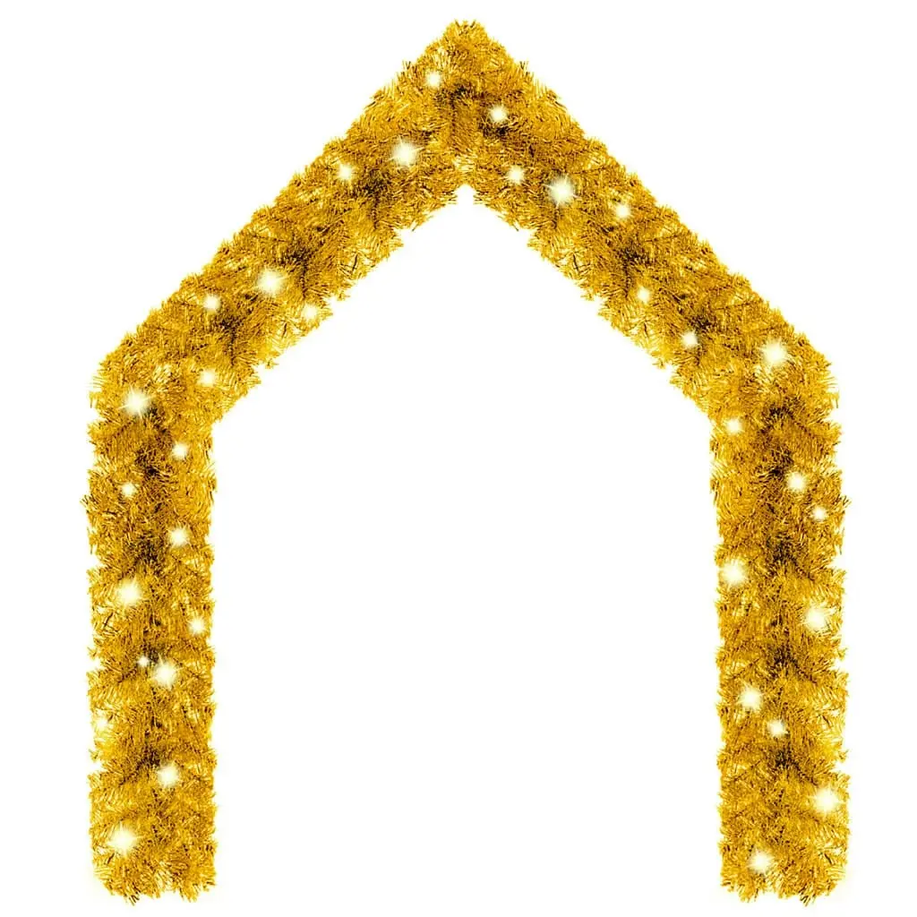 Christmas Garland with LED Lights 20 m Gold 329203