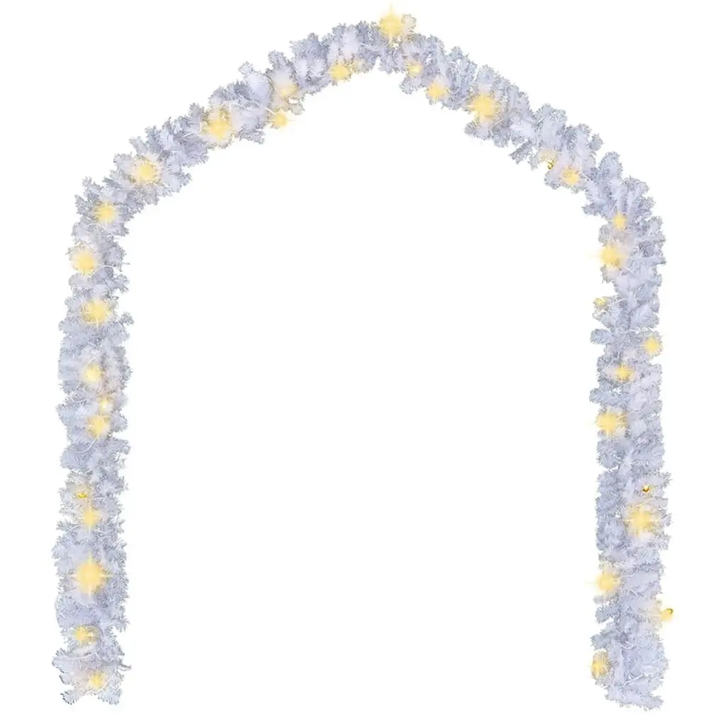 Christmas Garland with LED Lights 20 m White 284313