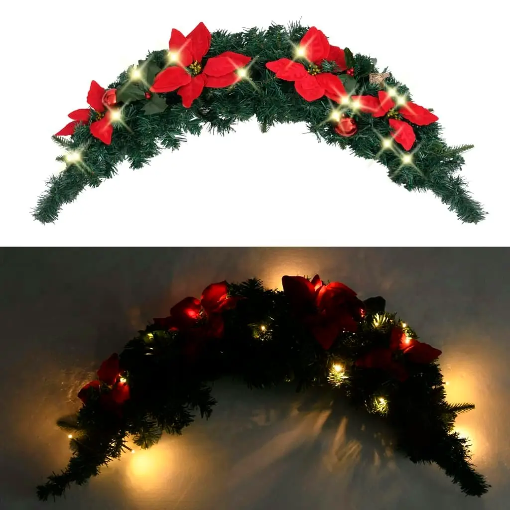 Christmas Arch with LED Lights Green 90 cm PVC 321521