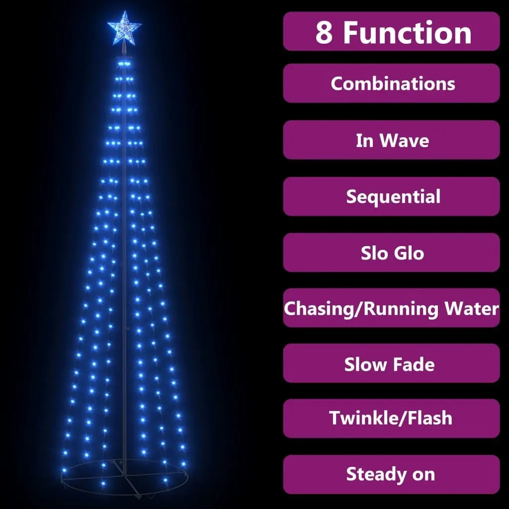 Christmas Cone Tree Blue 136 LEDs Decoration 70x240 cm 328711