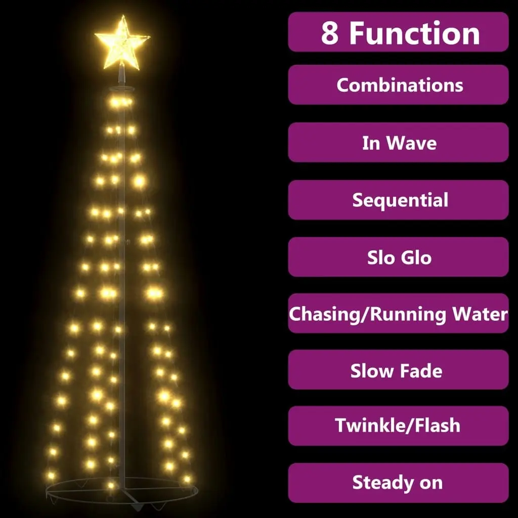 Christmas Cone Tree Warm White 84 LEDs Decoration 50x150 cm 328692