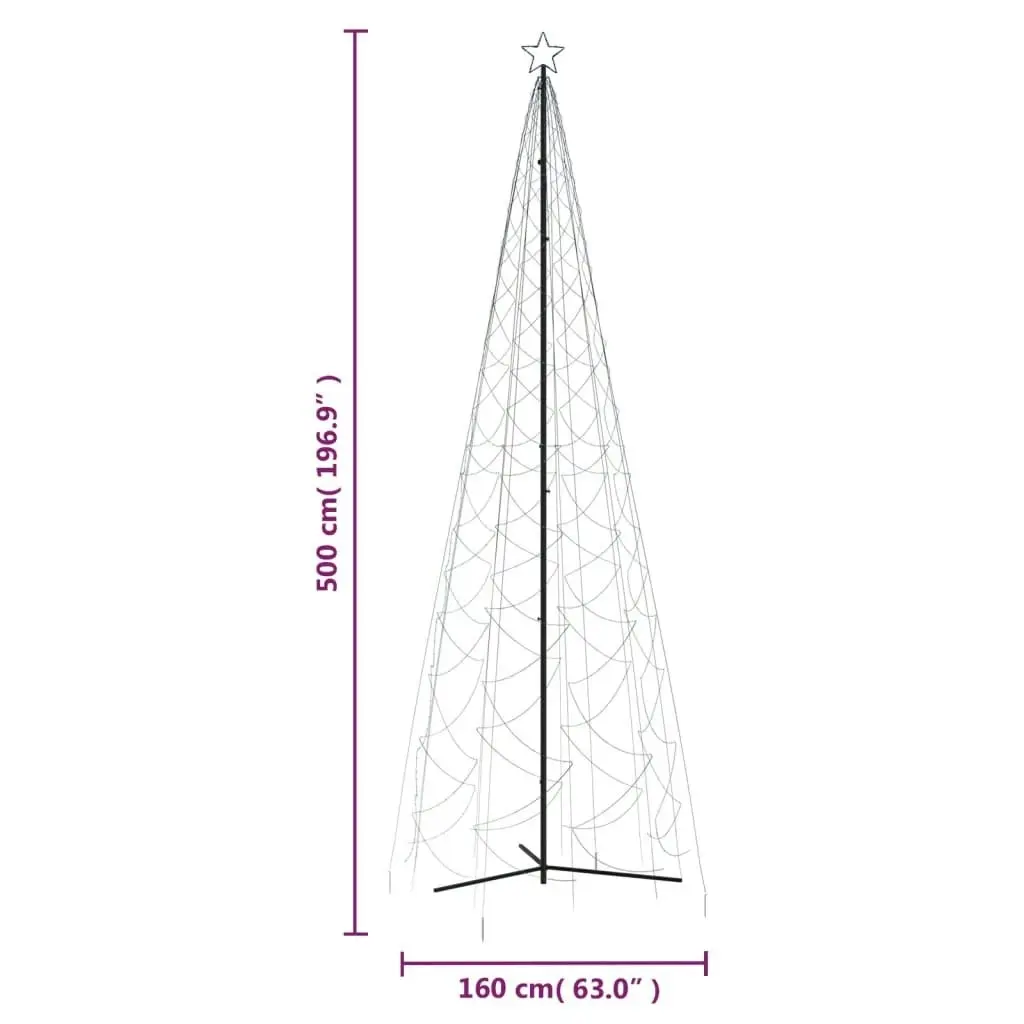 Christmas Cone Tree Blue 1400 LEDs 160x500 cm 343713