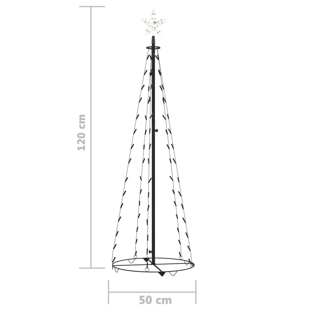 Christmas Cone Tree 70 Warm White LEDs Decoration 50x120 cm 328688