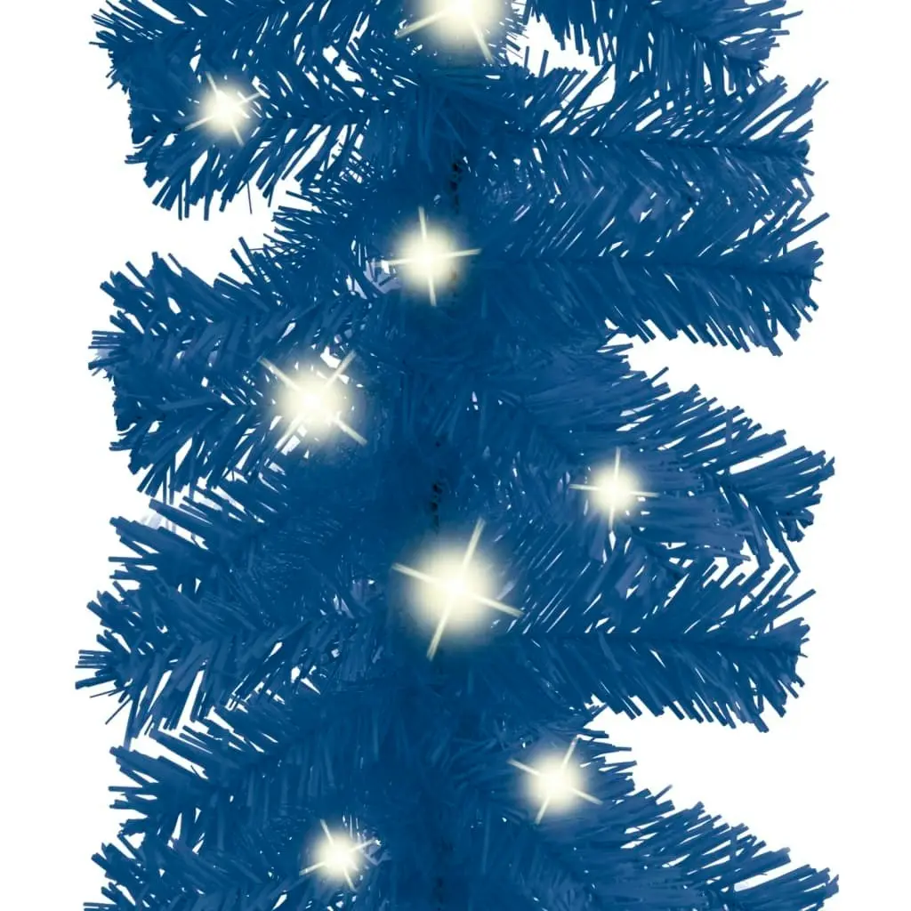 Christmas Garland with LED Lights 10 m Blue 329193