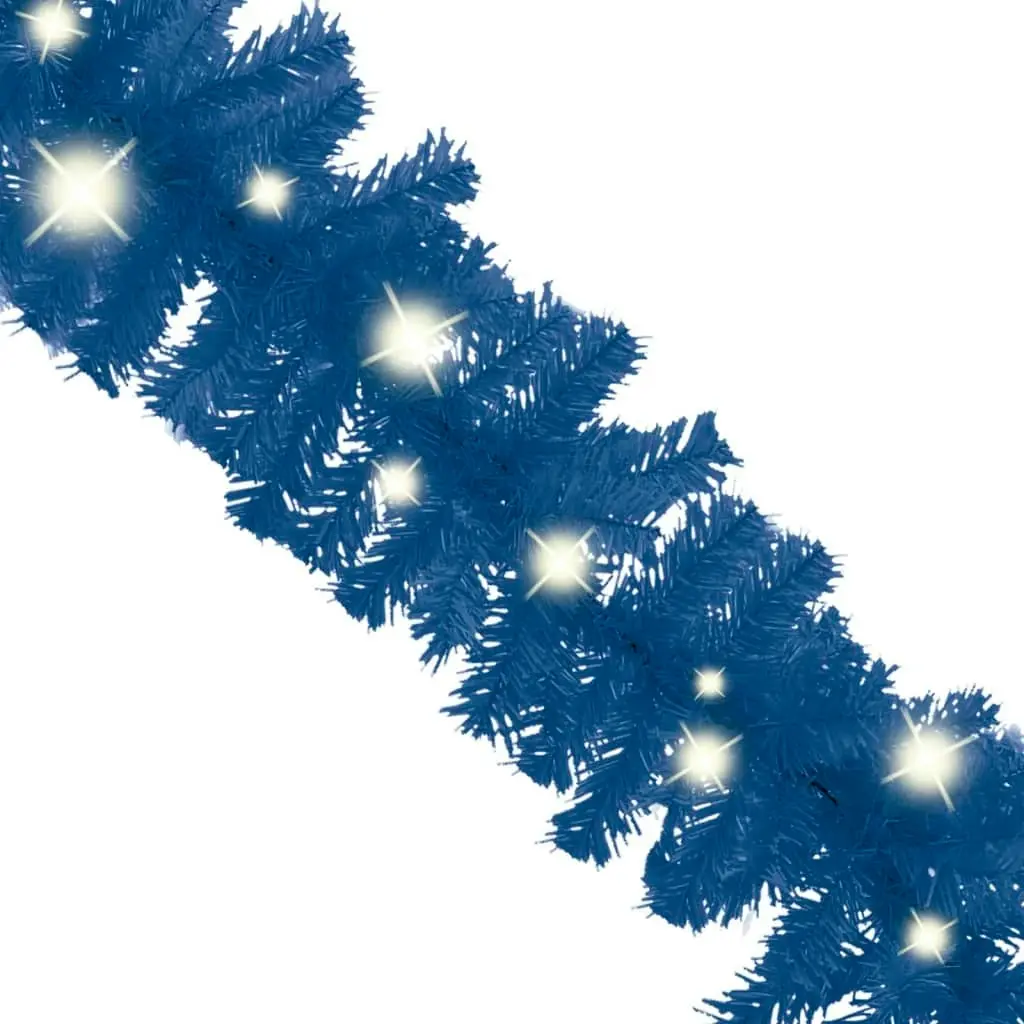 Christmas Garland with LED Lights 10 m Blue 329193