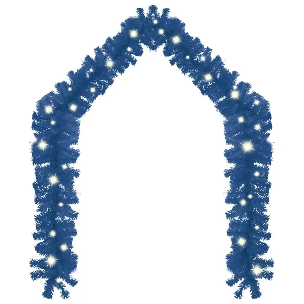 Christmas Garland with LED Lights 10 m Blue 329193