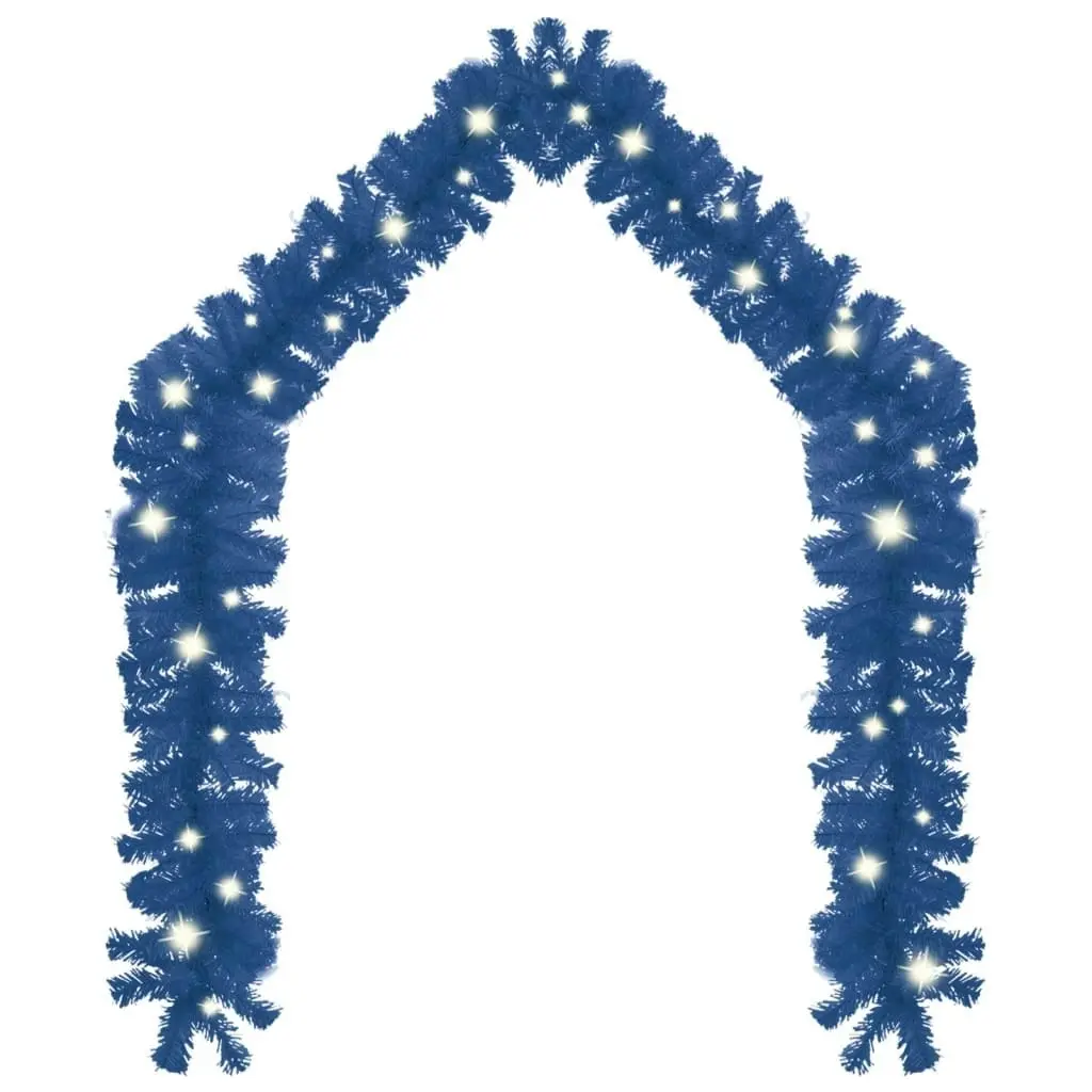 Christmas Garland with LED Lights 5 m Blue 329192