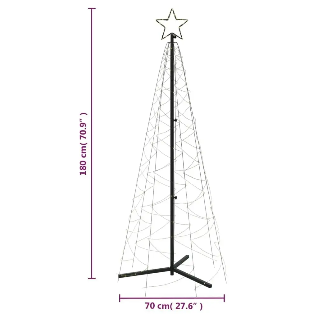 Christmas Cone Tree Warm White 200 LEDs 70x180 cm 343505