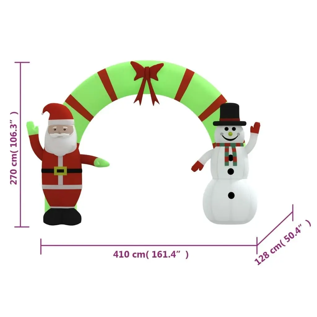 Christmas Inflatable Santa & Snowman Arch Gate LED 270 cm 345314