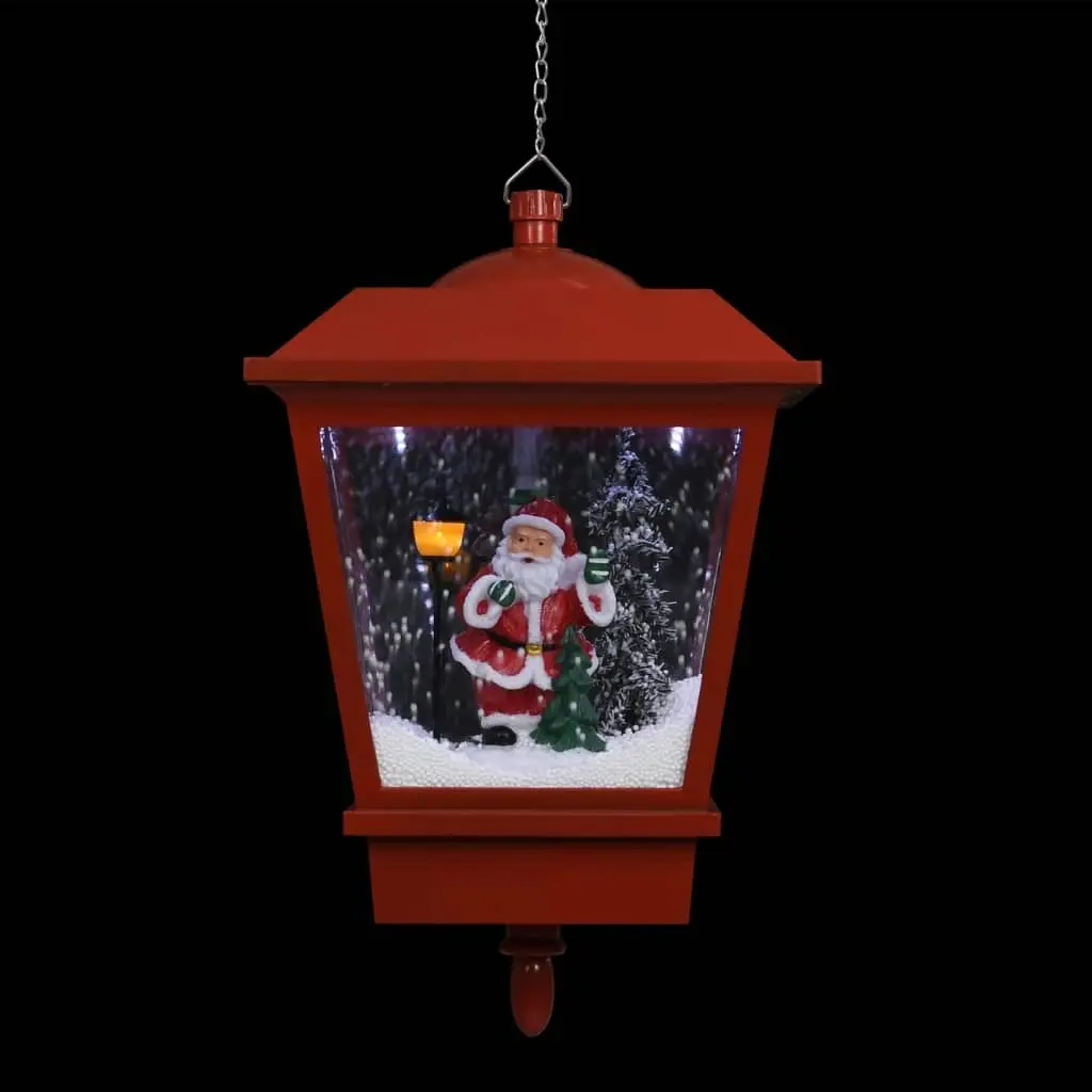 Christmas Hanging Lamp with LED Light and Santa Red 27x27x45 cm 289928