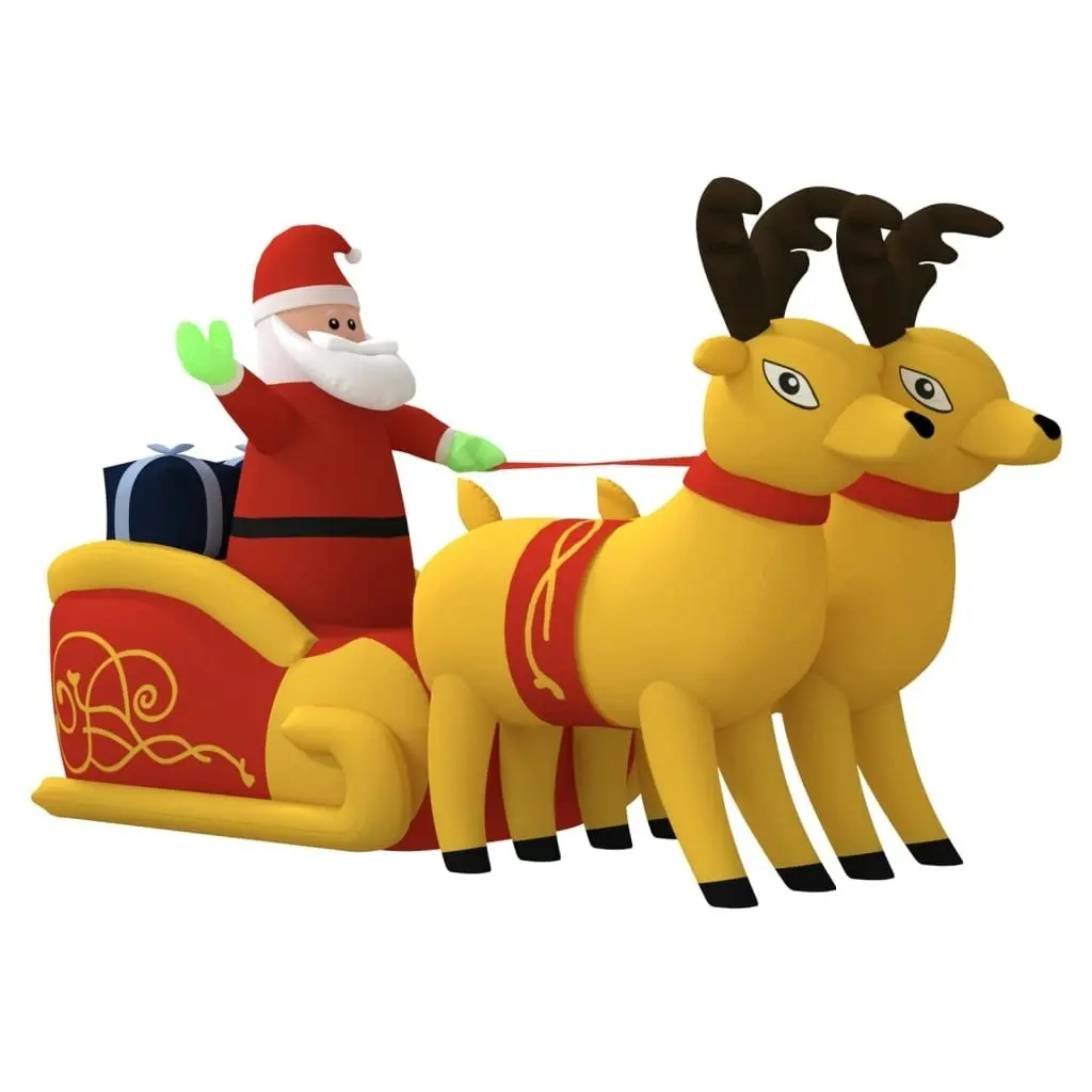 Christmas Inflatable Santa and Reindeer Decoration LED 130 cm 345332