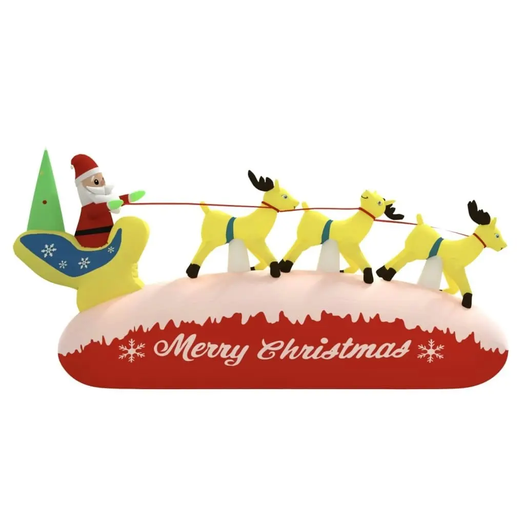 Christmas Inflatable Santa and Reindeer Decoration LED 145 cm 345329