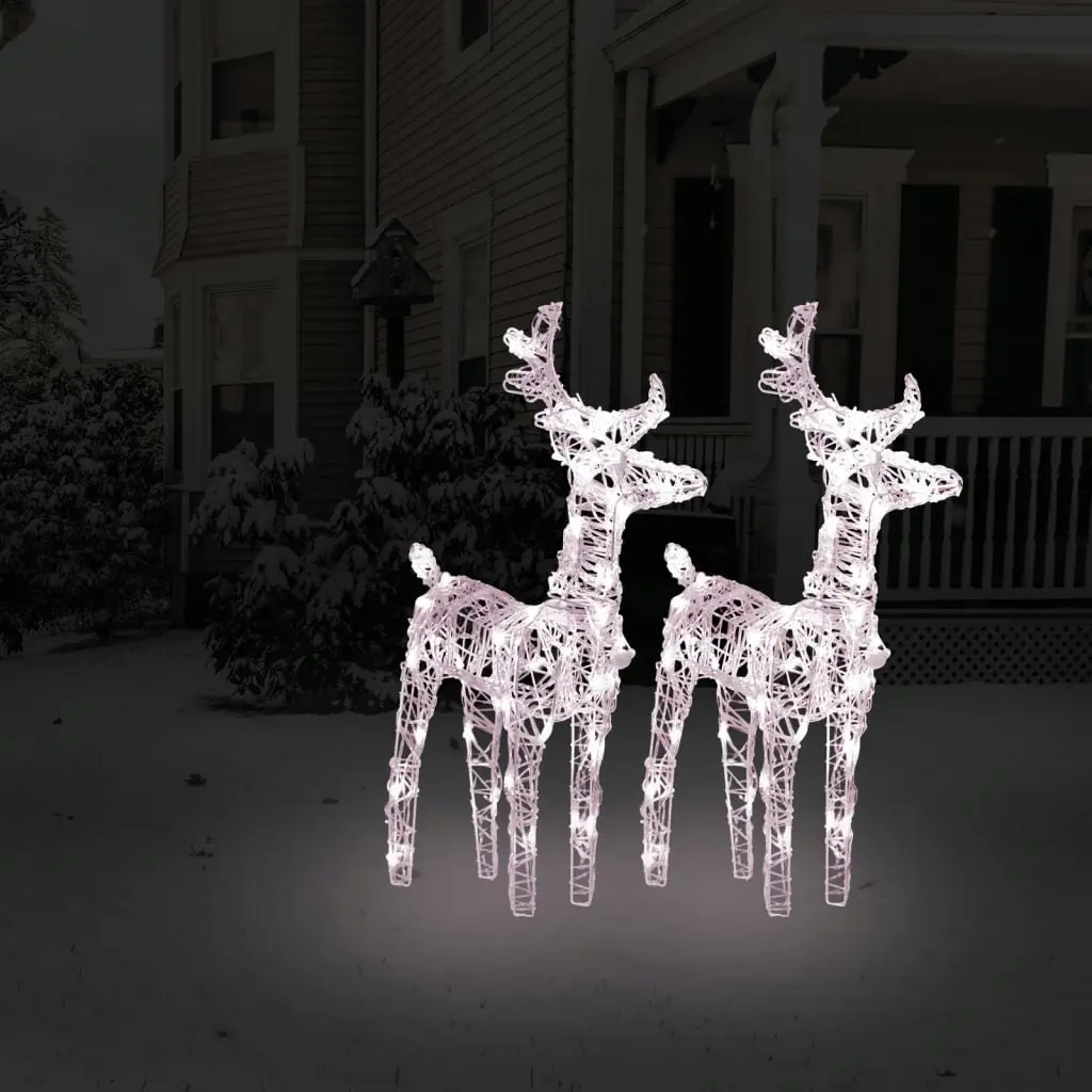 Christmas Reindeers 2 pcs Warm White 80 LEDs Acrylic 342678