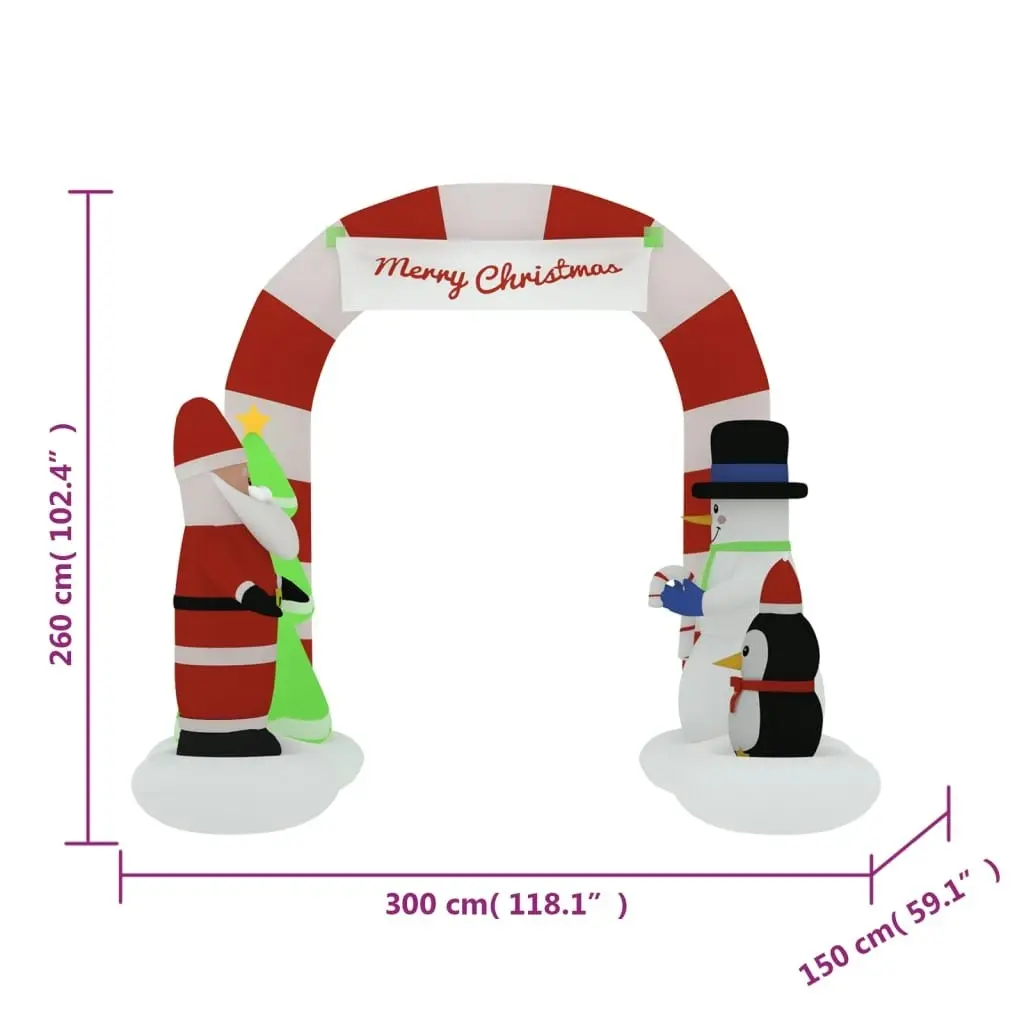 Christmas Inflatable Santa & Snowman Arch Gate LED 260 cm 345317