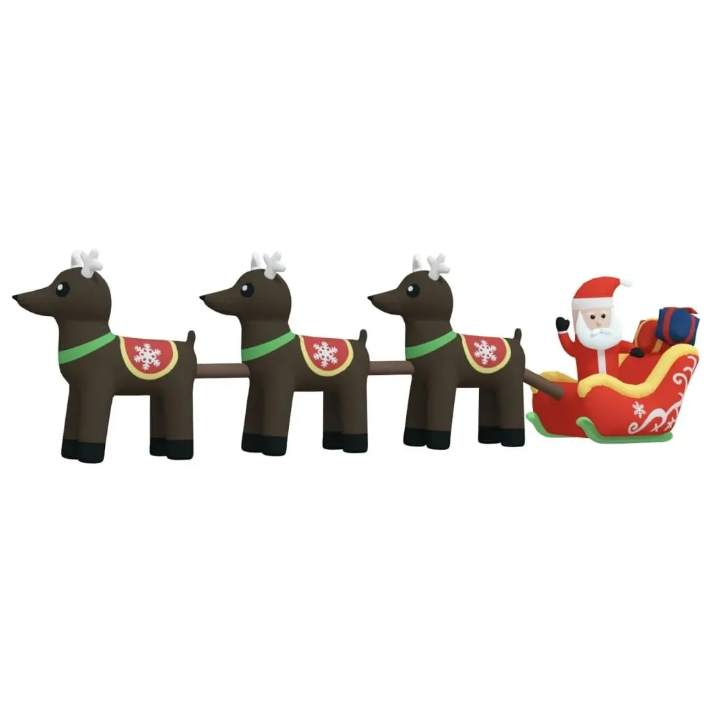 Christmas Inflatable Santa and Reindeer Decoration LED 138 cm 345299