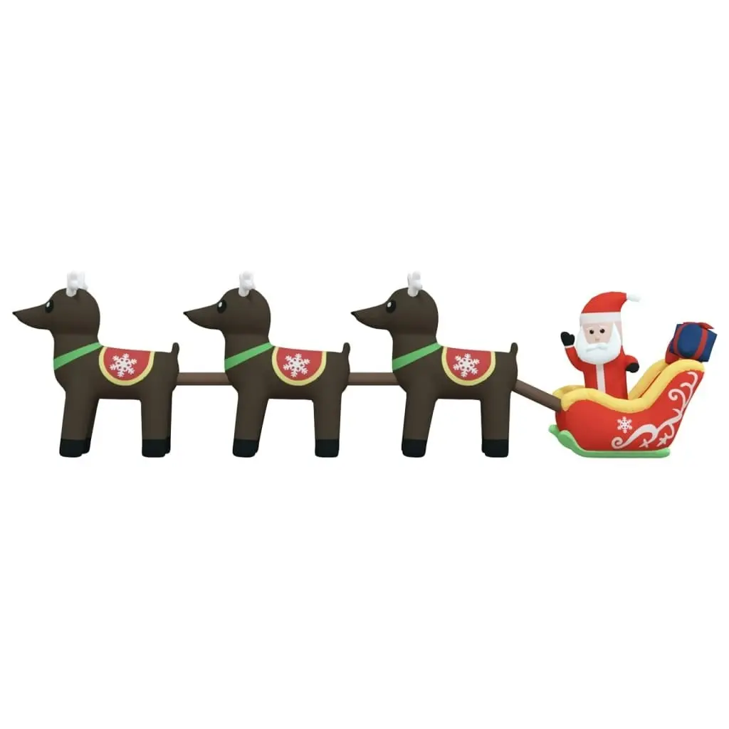 Christmas Inflatable Santa and Reindeer Decoration LED 138 cm 345299