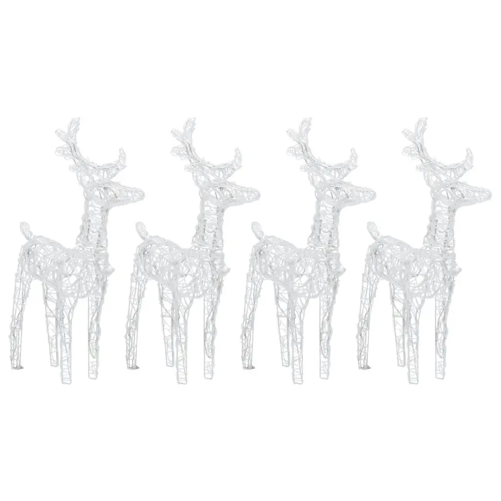 Christmas Reindeers 4 pcs Cold White 160 LEDs Acrylic 3154255