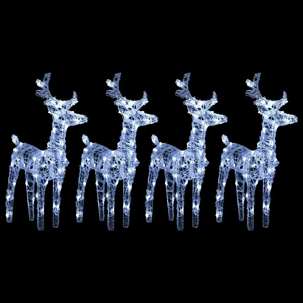 Christmas Reindeers 4 pcs Cold White 160 LEDs Acrylic 3154255