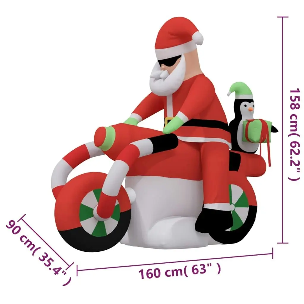 Christmas Inflatable Santa on Motorcycle LED 158 cm 345305