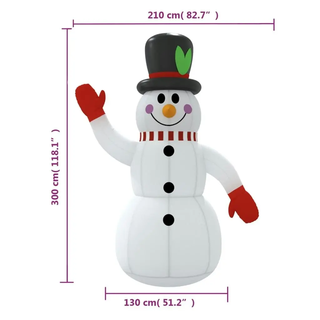 Christmas Inflatable Snowman with LEDs 300 cm 345371