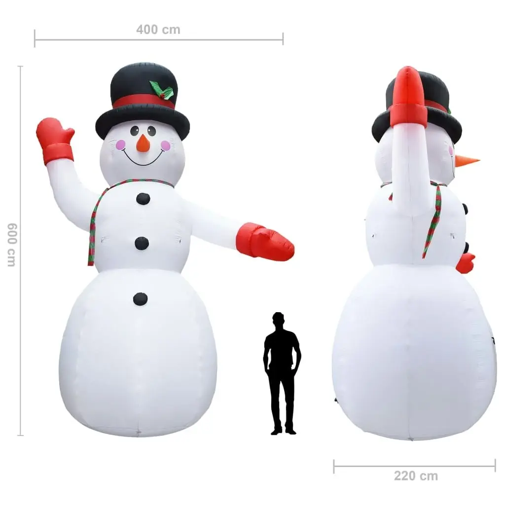 Christmas Inflatable Snowman with LED IP44 600 cm XXL 289299