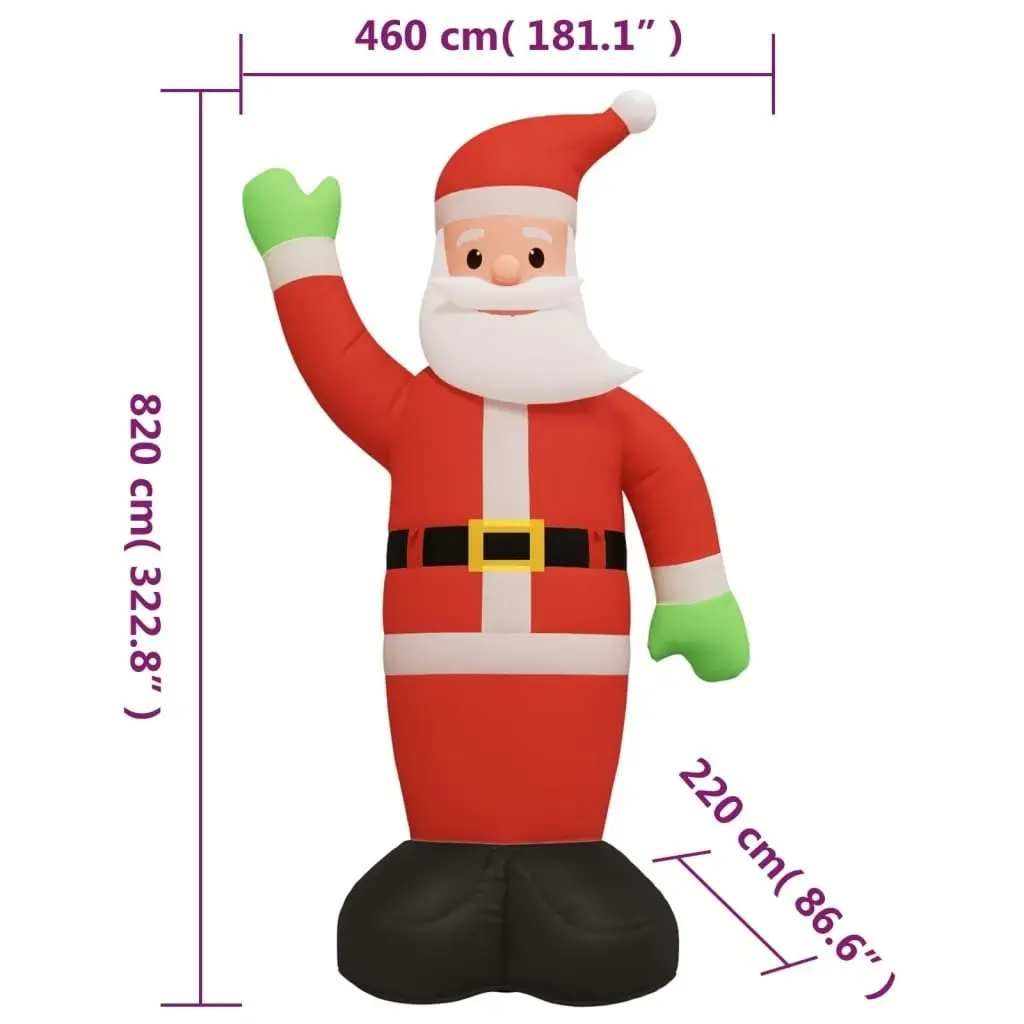 Christmas Inflatable Santa Claus with LEDs 820 cm 345272