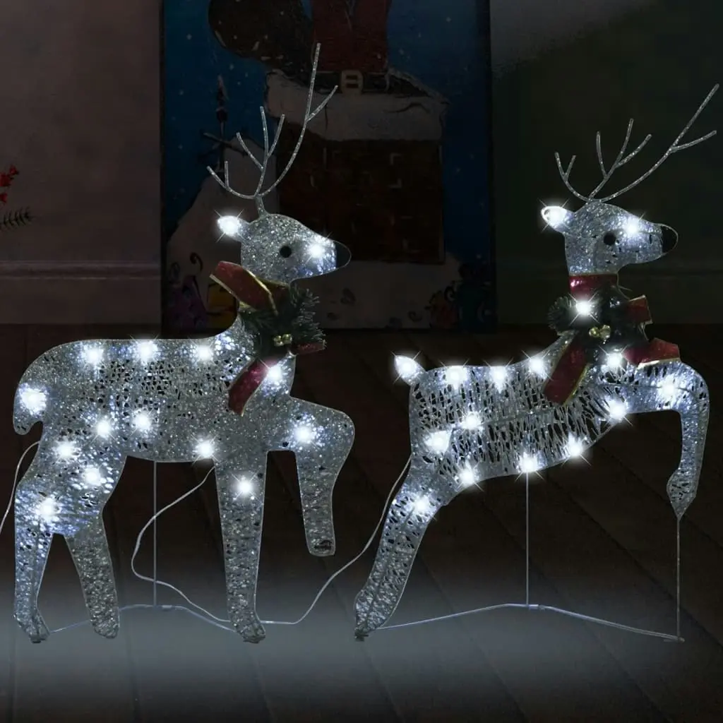 Christmas Reindeers 2 pcs Silver 40 LEDs 342684