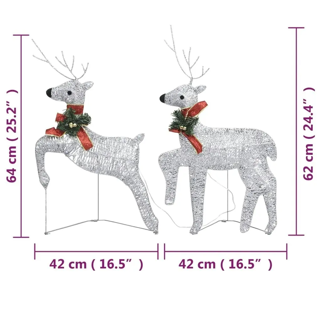 Christmas Reindeers 2 pcs Silver 40 LEDs 342684