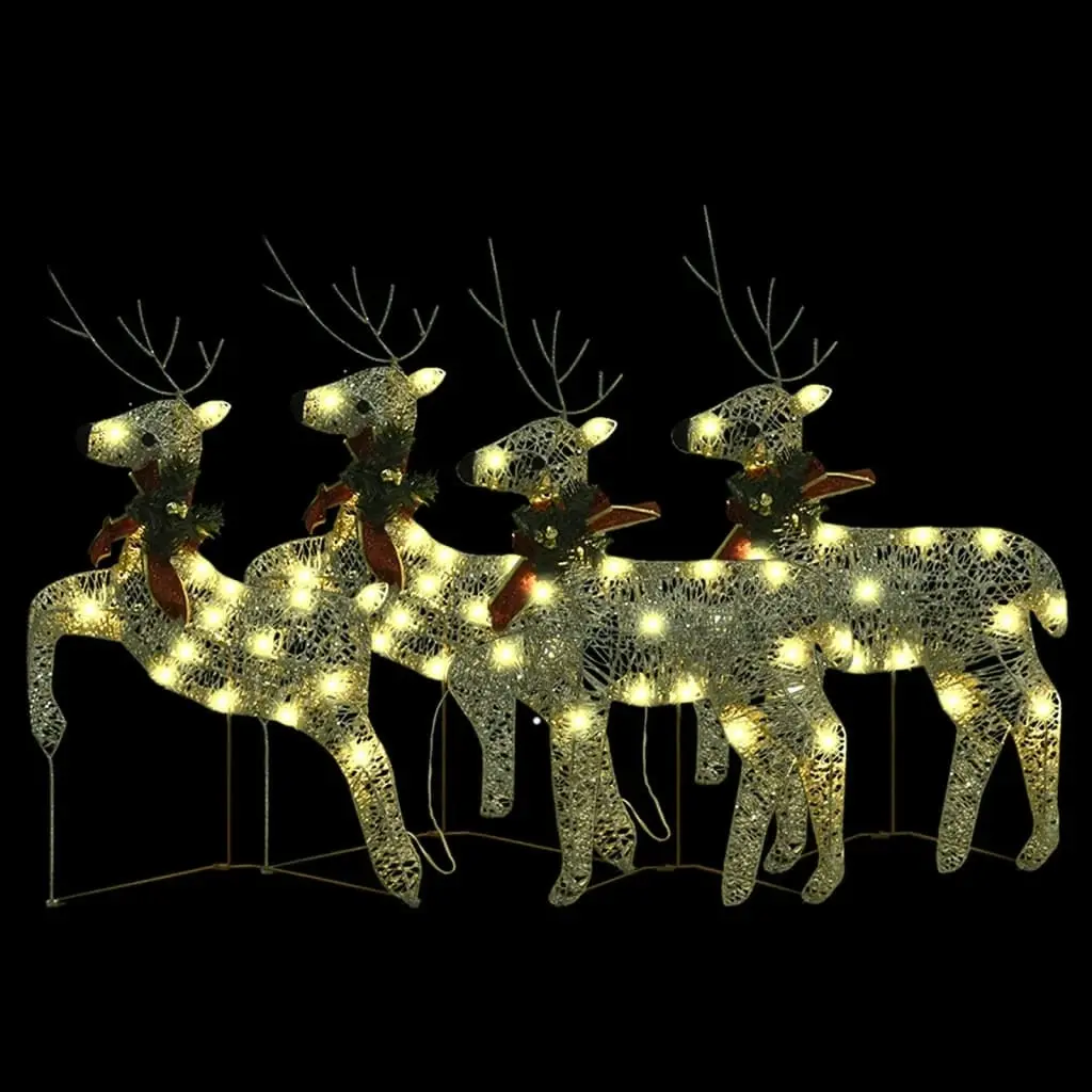 Christmas Reindeers 4 pcs Gold 80 LEDs 3154264