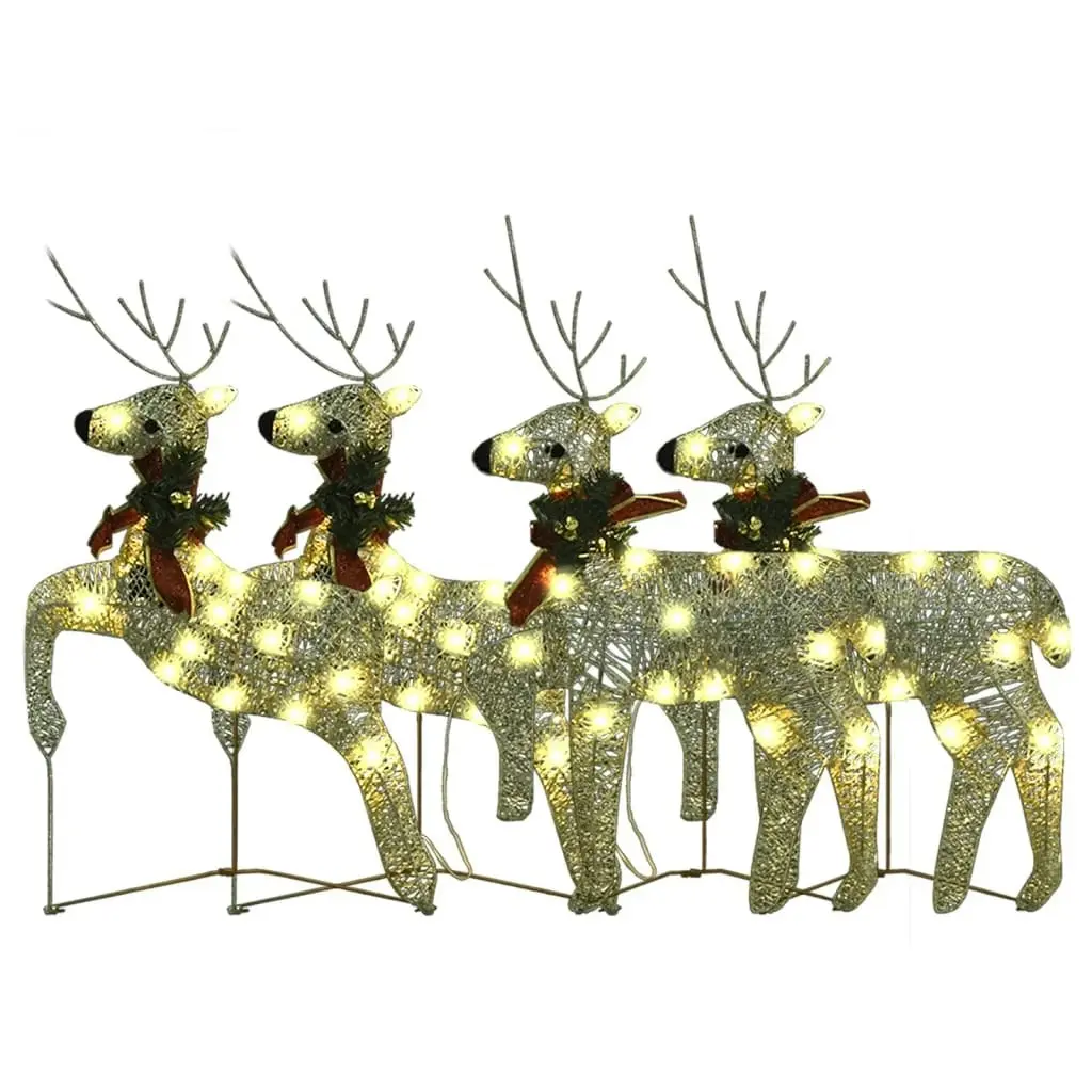 Christmas Reindeers 4 pcs Gold 80 LEDs 3154264