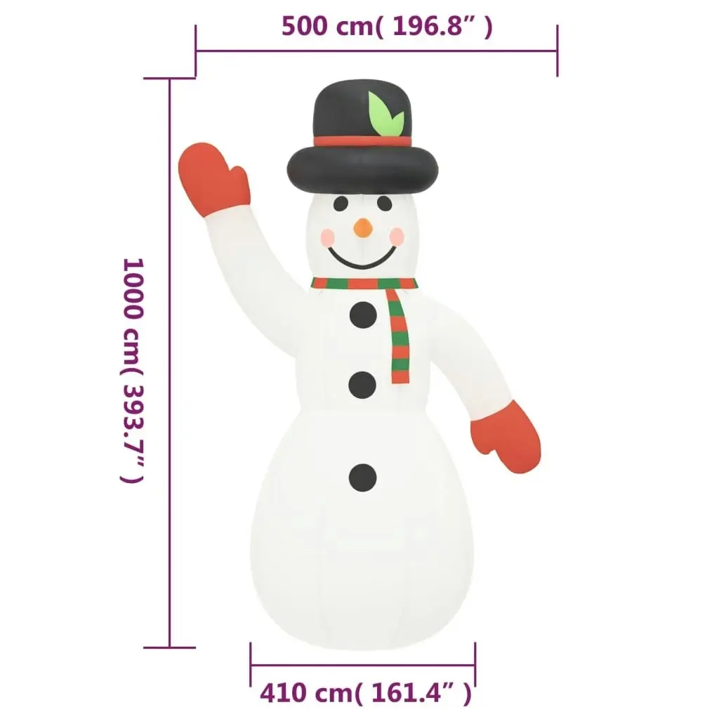 Christmas Inflatable Snowman with LEDs 1000 cm 345284