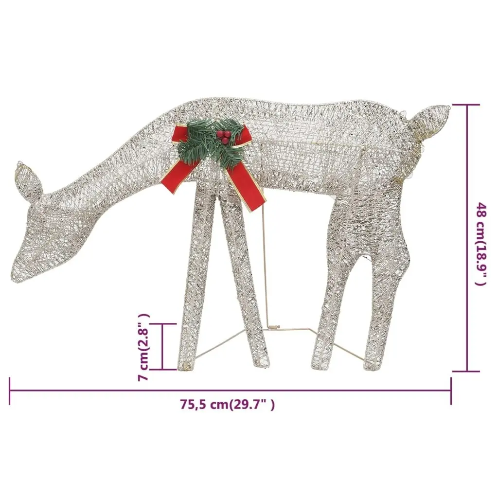 Christmas Reindeer Family 270x7x90 cm Gold Warm White Mesh 328503