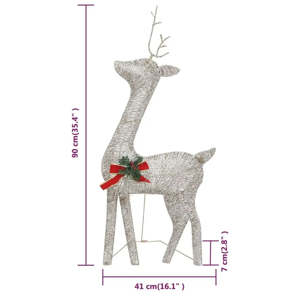 Christmas Reindeer Family 270x7x90 cm Gold Warm White Mesh 328503