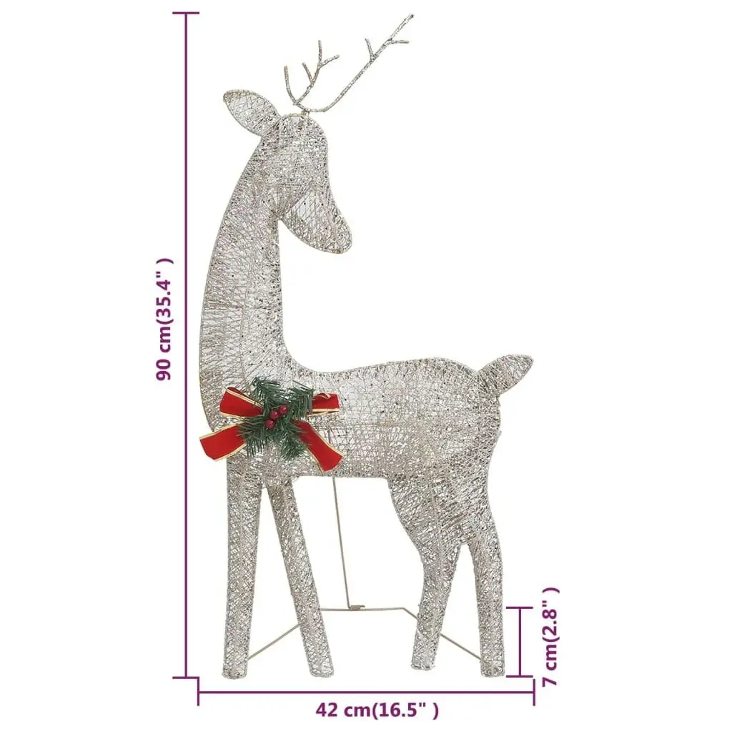 Christmas Reindeer Family 270x7x90 cm Gold Warm White Mesh 328503