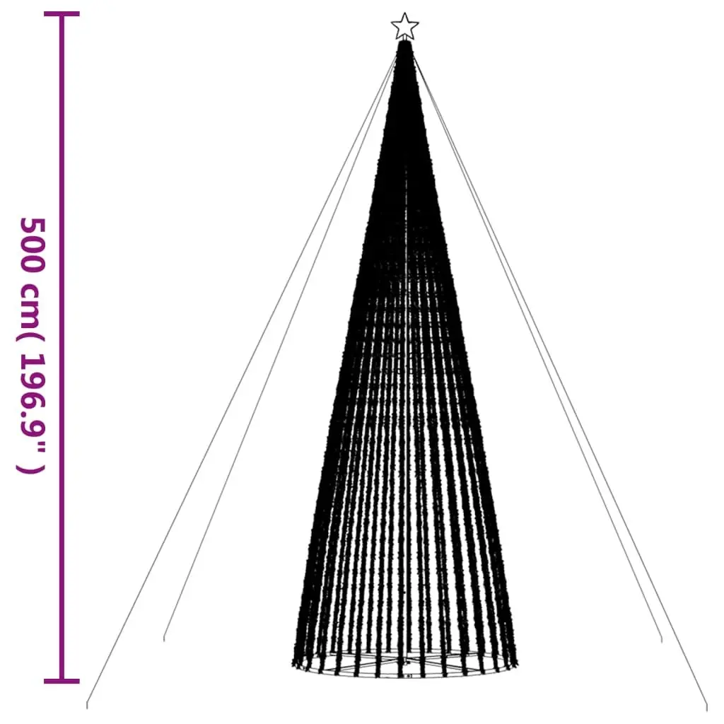 Christmas Tree Light Cone 1544 LEDs Warm White 500 cm 358161