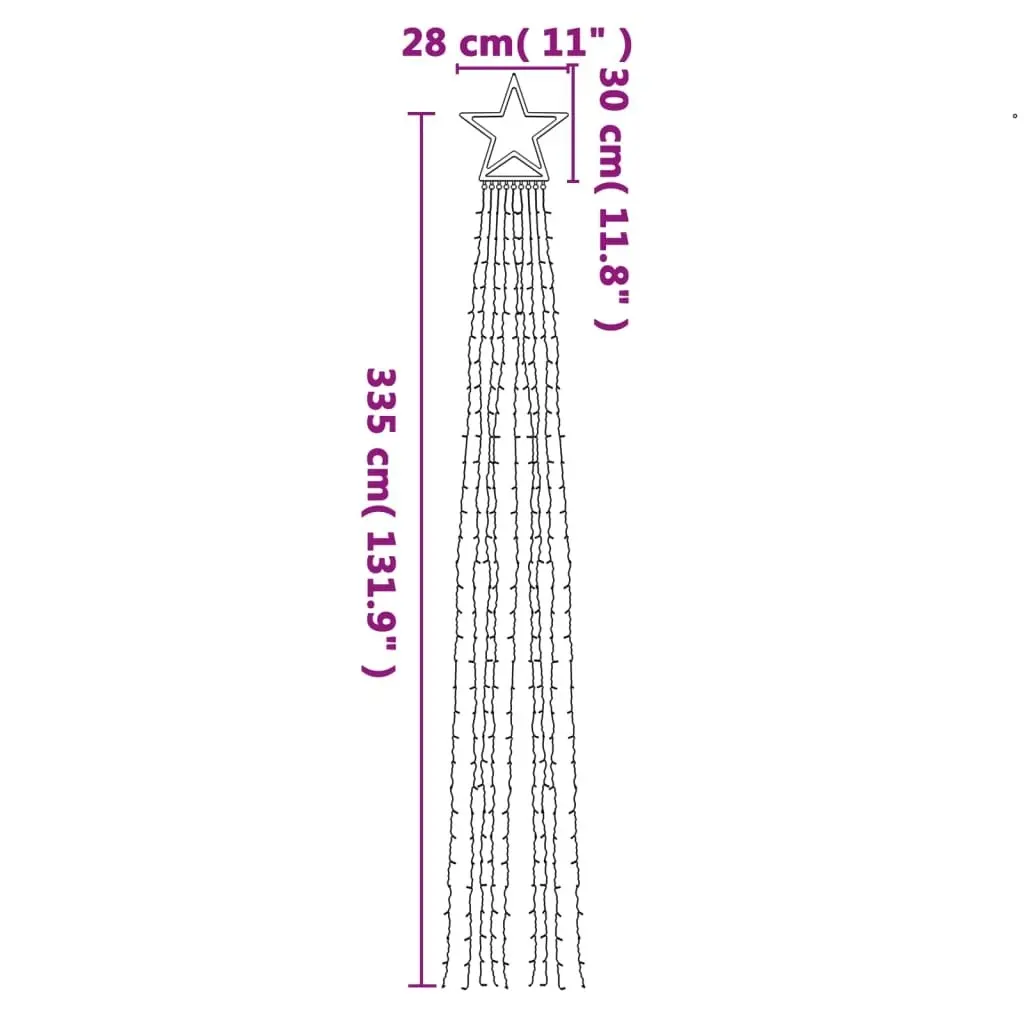 Christmas Tree Light 320 LEDs Cold White 375 cm 356924