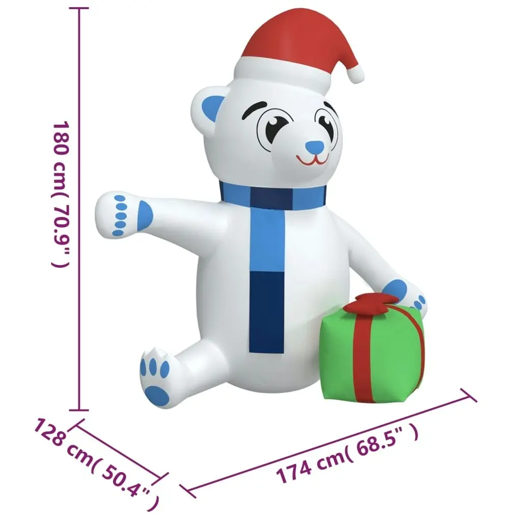 Christmas Inflatable Teddy Bear LED 180 cm 345288