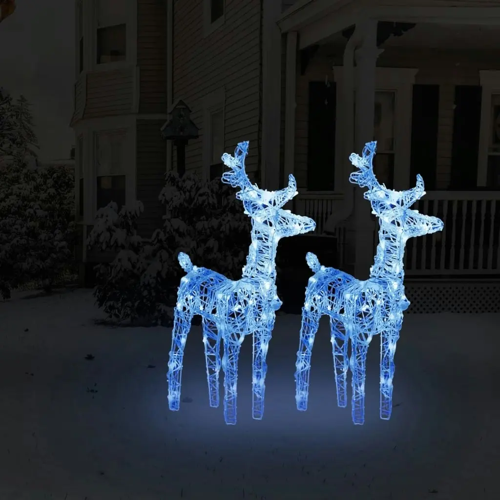 Christmas Reindeers 2 pcs Blue 80 LEDs Acrylic 342680