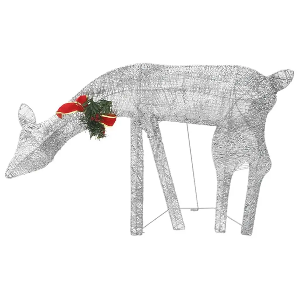 Christmas Reindeer Family 270x7x90 cm Silver Cold White Mesh 342677