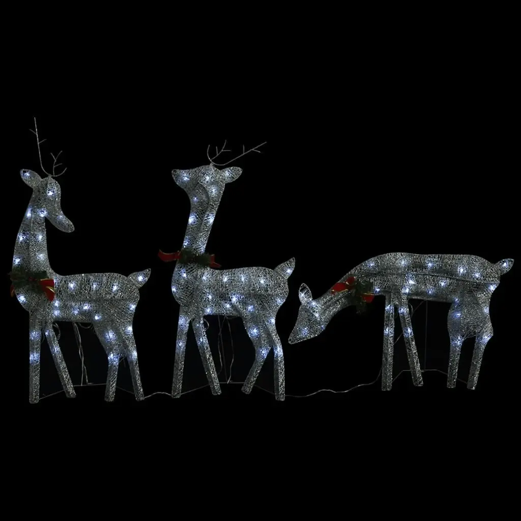 Christmas Reindeer Family 270x7x90 cm Silver Cold White Mesh 342677