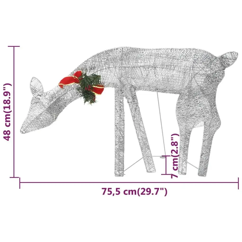 Christmas Reindeer Family 270x7x90 cm Silver Cold White Mesh 342677