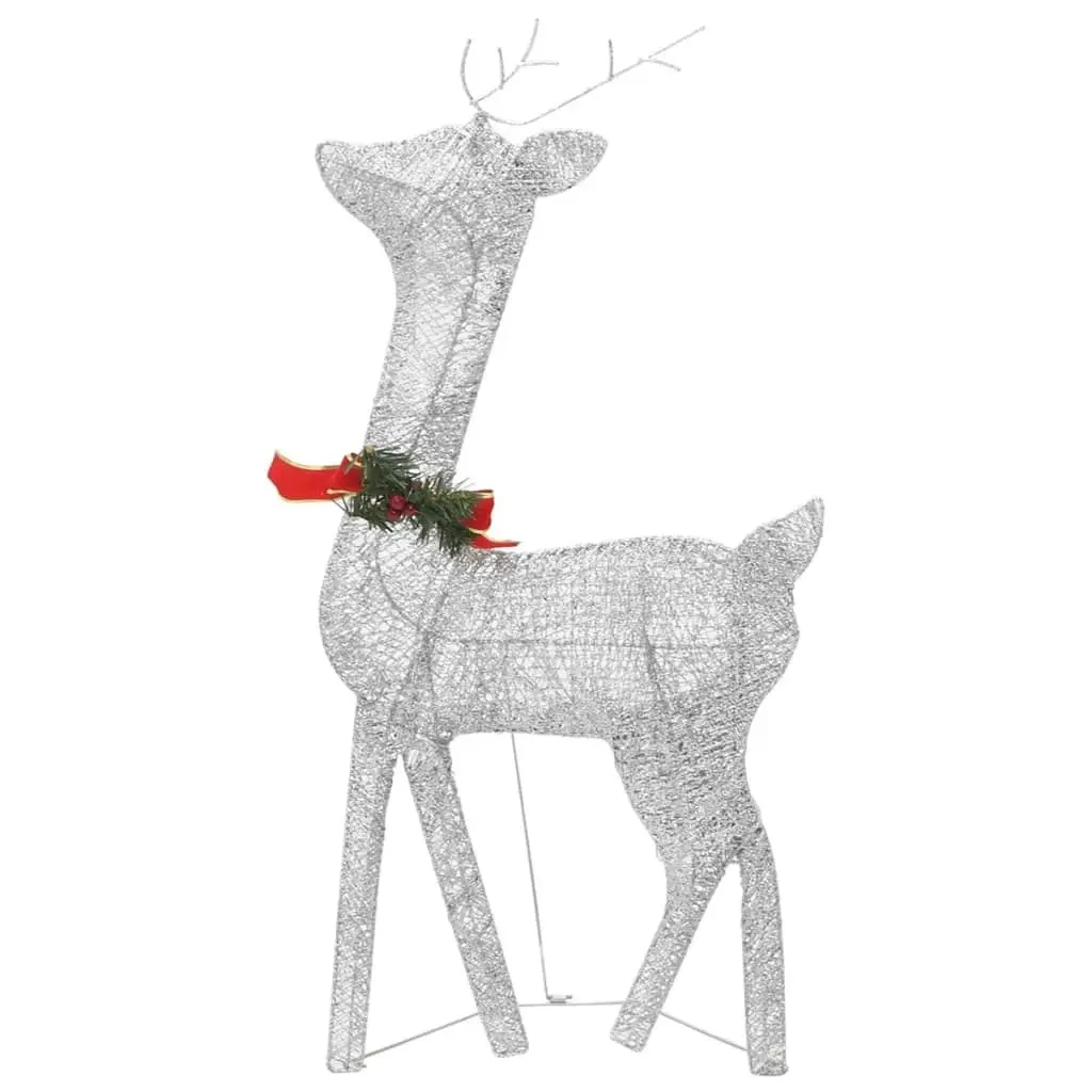 Christmas Reindeer Family 270x7x90 cm Silver Cold White Mesh 342677