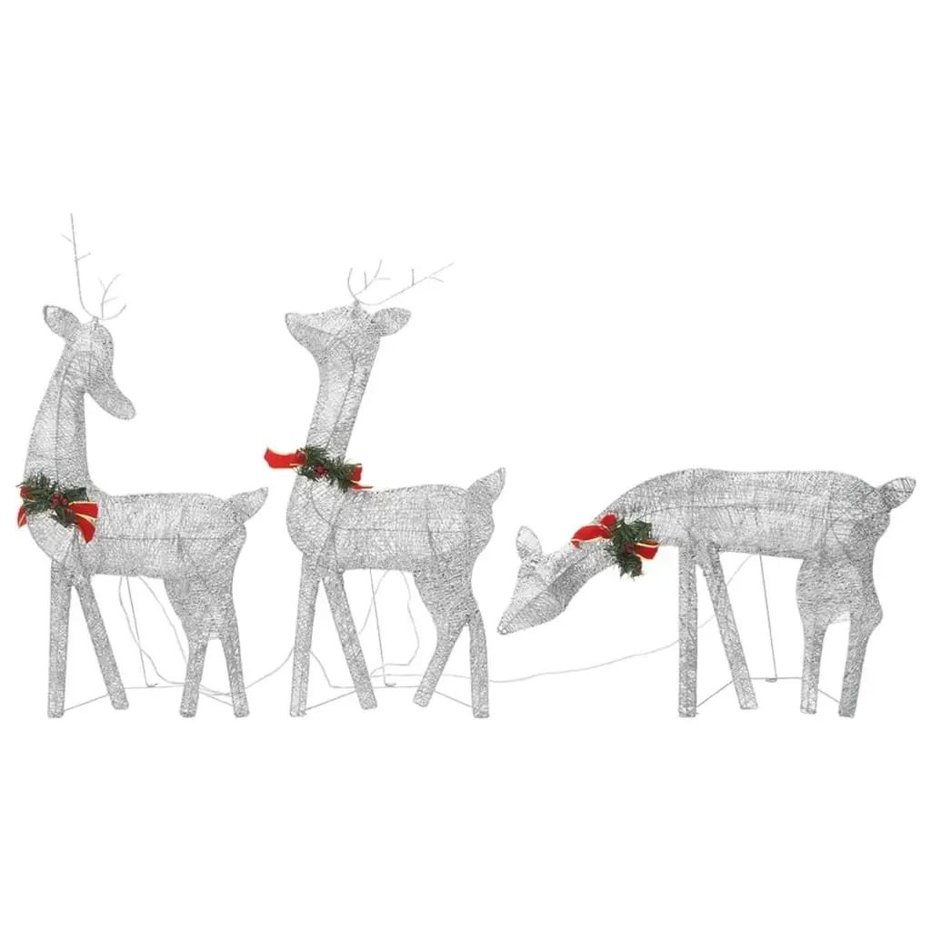 Christmas Reindeer Family 270x7x90 cm Silver Cold White Mesh 342677