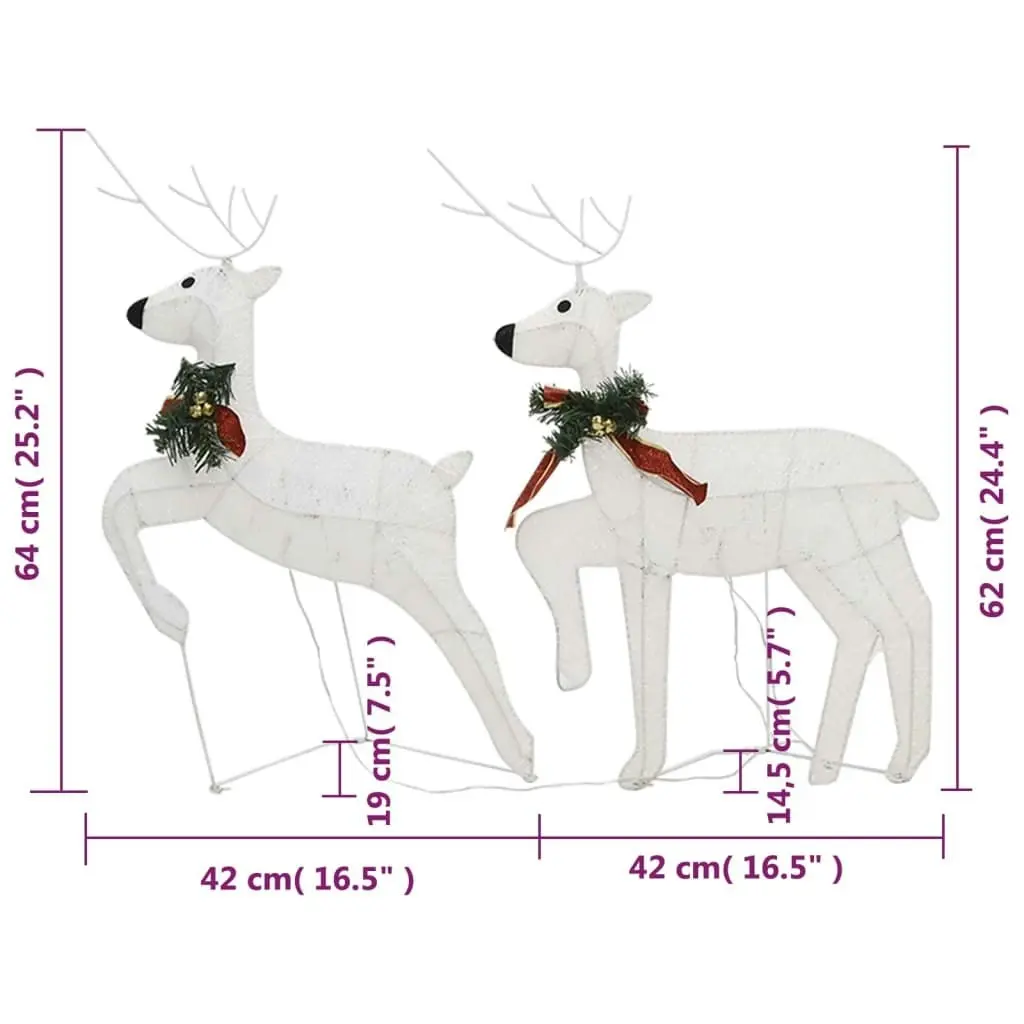 Christmas Reindeers 6 pcs White 120 LEDs 3154271