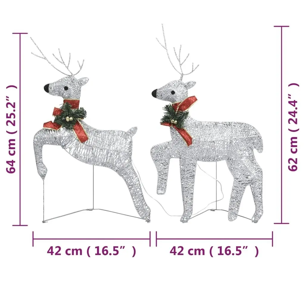 Christmas Reindeers 4 pcs Silver 80 LEDs 3154267