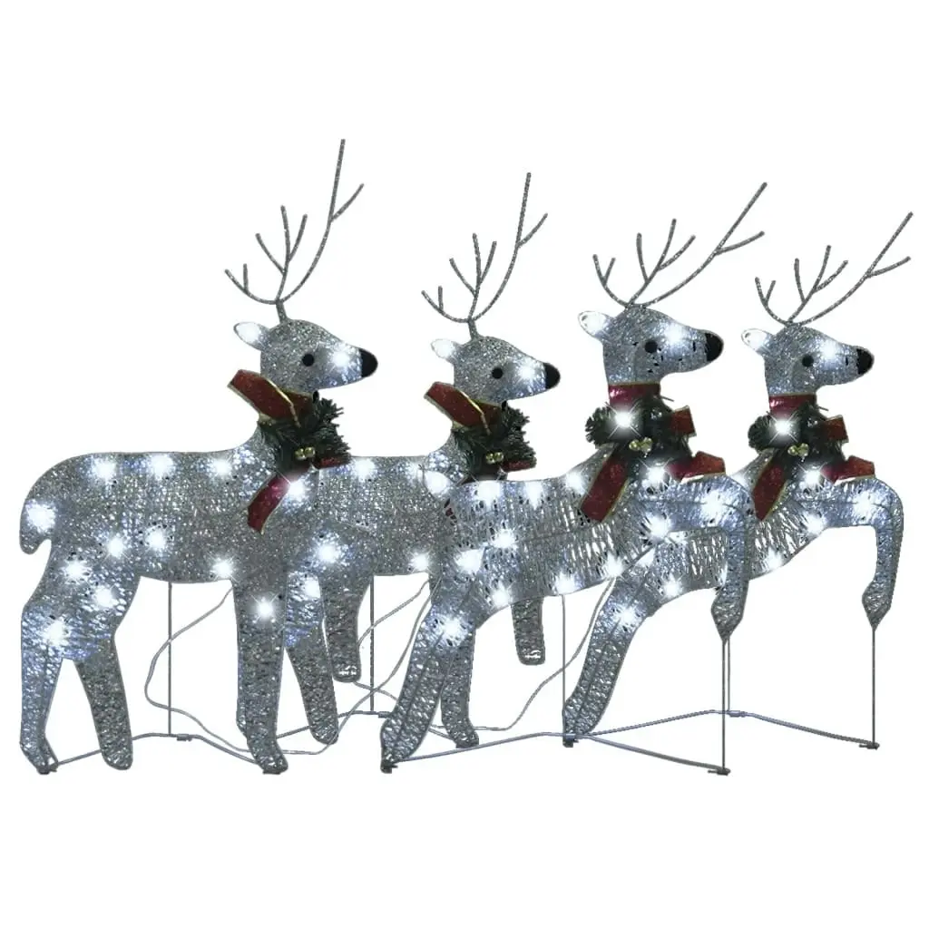 Christmas Reindeers 4 pcs Silver 80 LEDs 3154267