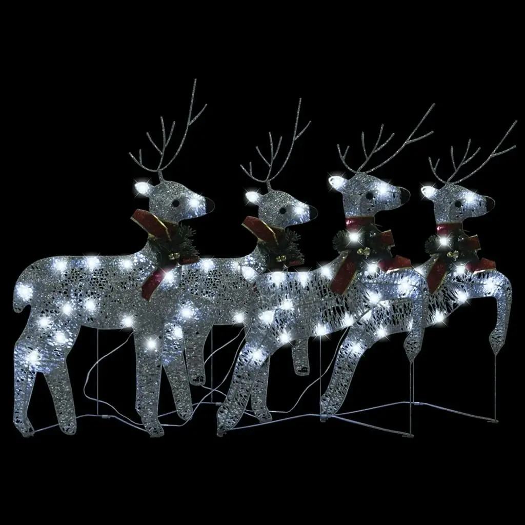 Christmas Reindeers 4 pcs Silver 80 LEDs 3154267